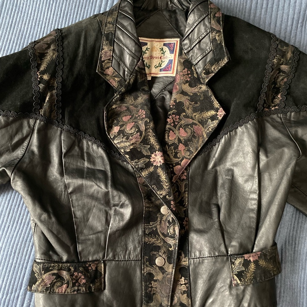 Vintage Paris Sports Club Leather Jacket